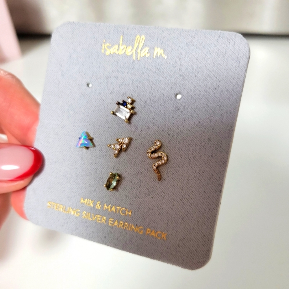 NWT Isabella M Set of 5 Mix & Match Stud Earrings